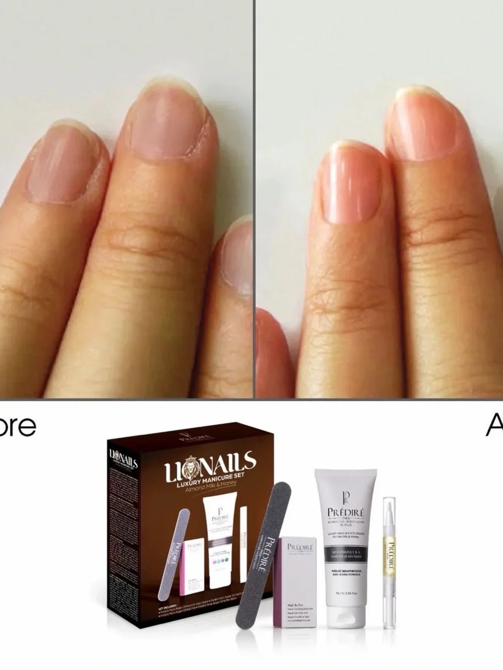 Lionails Luxury Manicure Set~Almond Milk and Honey 4-Piece Set Sealed Brand New